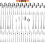 60pcs Stainless Steel 1010 Tableware Set, Including Dinner Knife, Spoon, Fork, Dessert Spoon, Dessert Fork, Suitable for Home, Kitchen, Restaurant, Party, Christmas, Wedding - Image 5