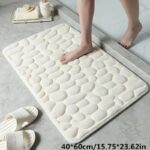 1pc Anti Slip Pebble Pattern Soft Absorbent Foot Pads for Bathroom, Bedroom & Kitchen - Absorbs water and reduces slipping - Image 14