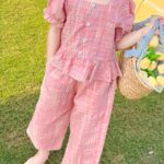 Two-Piece Girls' Summer Outfit 2025 New Youngsters Anti-Mosquito Wide-Leg Pants Trendy Clothes for Hot Weather Outdoor Wear, Perfect for Outdoor