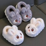 Cozy & Cute Cartoon Rabbit Plush Winter Slippers for Girls - Soft, Warm Fleece-Lined Indoor Shoes with Thick Rubber Sole, Pink, Perfect for Autumn & Winter, Cute Slippers - Image 10