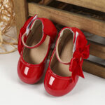 Girls' Casual Cute Mary Jane Shoes, Solid Color, Lightweight, Abrasion-Resistant, with Bow Detail, Adjustable Strap, PU Upper/Inner/Insole, TPR Sole, for Daily Wear and School, Suitable for Ages 14 and Under - Image 6