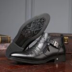 1Pair Men'S Vintage Classic Mid-Top Casual Business Dress Boots with Side Zipper - Comfortable Faux Round Toe Rubber Sole for All Seasons - Image 6