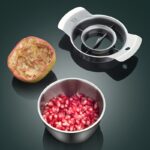 Stainless Steel Pomegranate Seed Removal Set - Durable Metal Fruit Peeler and Seed Extractor Tools, Easy-to-Use Office and Dining Food Prep Accessories, Includes Bowl and Wooden Mallet (1 Set) - Image 2