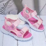 ⁦Trendy Cute Shiny Open Toe Sandals For Girls, Breathable Non-slip Sandals For Holiday Beach⁩ - الصورة ⁦7⁩