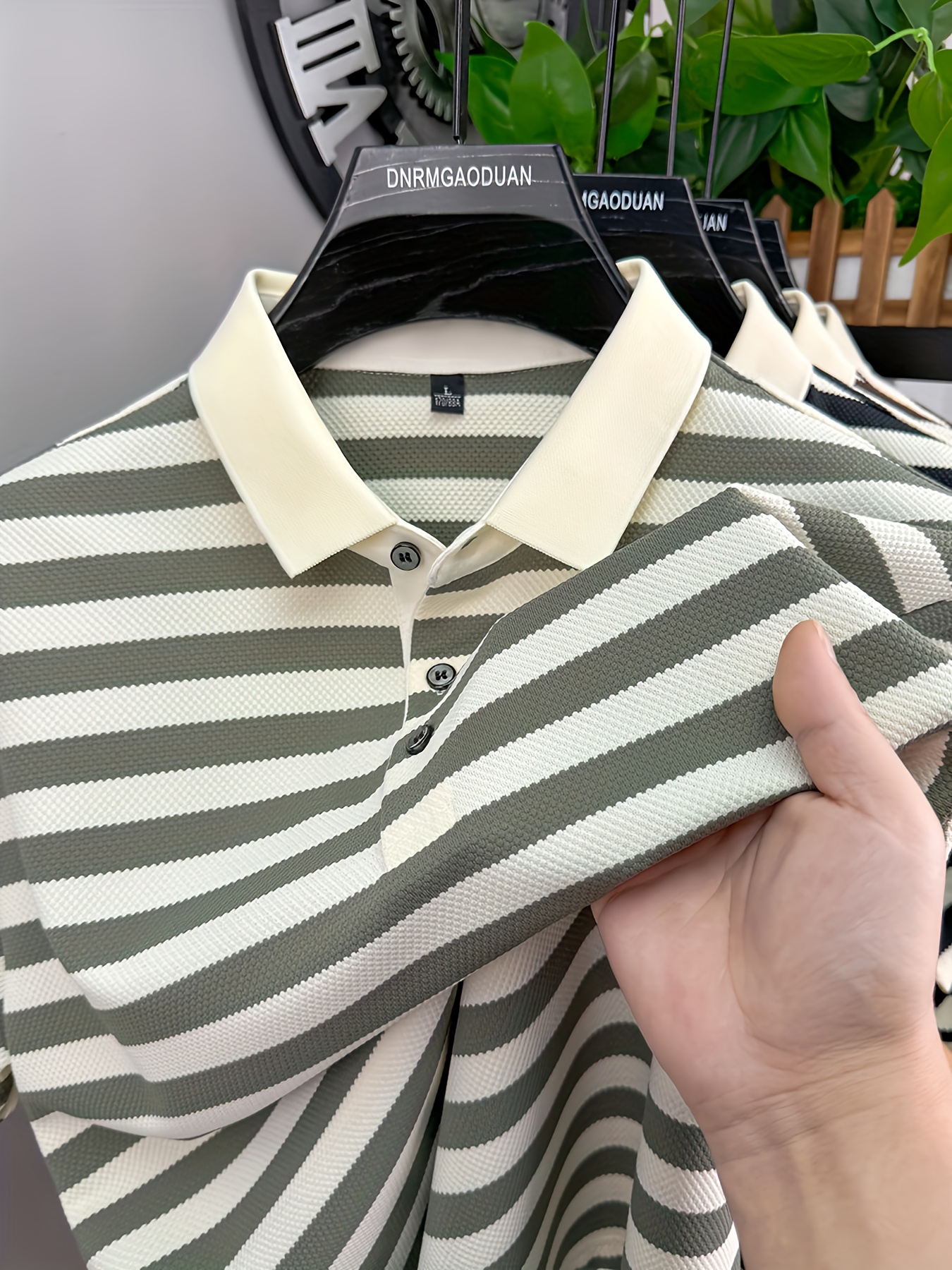 219b98b1-bd67-44b8-8946-a21f058035b2-3.jpg Men's Summer Striped Shirt - Casual Short Sleeve, Black & White Vertical Stripes, Button-Up Collar, Machine Washable, Comfort Fit for Business or Leisure, Versatile Menswear, Medium Elasticity Fabric - Image 1