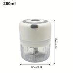 1pc, 250ml Capacity, USB Rechargeable Cooking Machine, Kitchen Garlic Mixer, Small Automatic Cooking Machine, Multi Scene Use Tools, Various Colors, Kitchen Supplies - Image 5