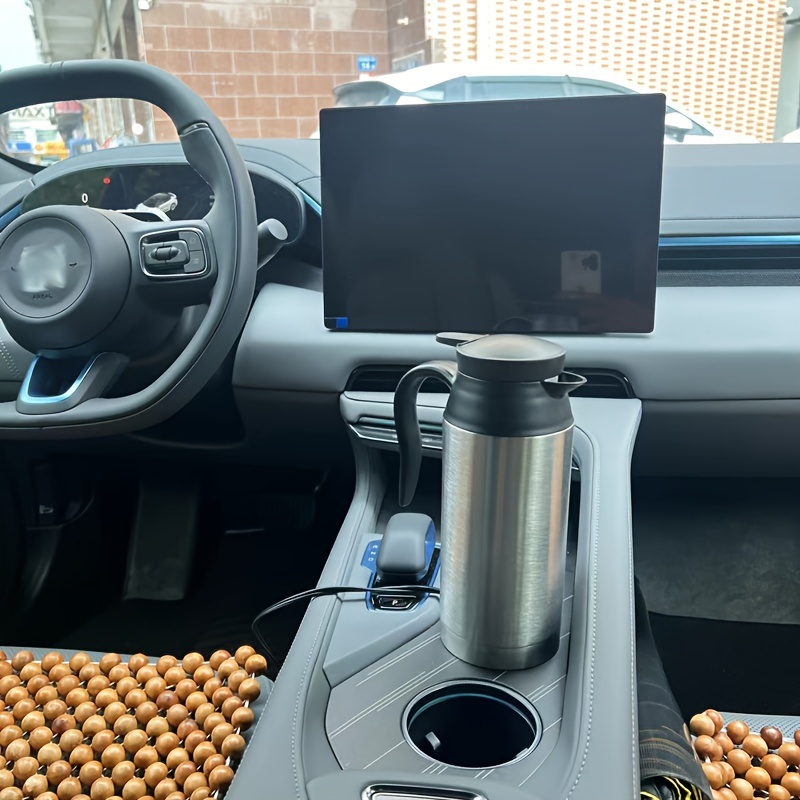 21efd18a-aa30-433a-82ab-327e0ec6fd6e.jpg 1pc Stainless Steel Car Kettle, Portable Vehicle Hot Water Dispenser with Power Adapter, Suitable for Various Car Models - Image 1