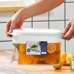 ⁦Large Capacity Beverage Dispenser with Valve - Transparent PP Container, Ideal for Lemonade, Tea, and Fruit Infused Drinks, No Contamination Backflow, Safe Lid, Refrigerator Safe, Perfect for Home Use, Refrigerator Beverage Dispenser|Transparent Beverage⁩ - الصورة ⁦3⁩