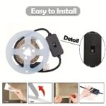 Valentine'S Day Warm White LED Strip Light with Motion Sensor - Easy Install USB Powered Lighting for Bedroom, Home, Kitchen, Wardrobe Decoration - Flexible Cuttable Tape, Romantic Space Theme, Non-changing White Light - Image 2