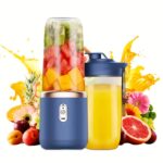 A 2-In-1 Portable Blender And Juicer - USB Rechargeable, Featuring 6 Blades And Dual Cups, Easy to Clean, Compact, Multifunctional, Perfect for Making Juice Anytime And Anywhere, Suitable for Smoothies, Milkshakes, And Iced Drinks - an Ideal Kitchen Gadge