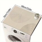 [Anti-Slip Protector] 1pc Anti-Slip Quick-Dry Modern Geometric Stripe Washer & Dryer Lid Protector Mat | Cream Highly Absorbent Top Cover for Laundry Appliances, Durable Non-Slip Surface & Decorative Design, Appliance Surface Guard, Washing Machine C - Image 3