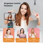 360° Smart Tracking Head with AI Cloud Eye - Wireless, Gesture-Controlled, Face Recognition, Horizontal/Vertical Screen Switch, Colorful Ambient Lights, Ideal for Selfie, Video, Live Streaming on YouTube, TikTok, Vlog, and More, Selfie Apparatus|Modern He - Image 8