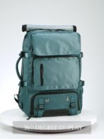 ⁦1pc Waterproof 43.94cm Business Laptop Backpack with Shoe Compartment, Large Capacity Travel Rucksack for Hiking & Camping, Multiple Compartments & Padded Sleeves, Fits College Students & Women's Work Carry-On, Teal Green, Organized Storage Design | Highq⁩ - الصورة ⁦20⁩
