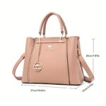 ⁦Women's Stylish Black Handbag with Golden-Tone Hardware & Detachable Shoulder Strap - High Quality, Lightweight, and Elegant Design for Everyday Use, Designer Handbags⁩ - الصورة ⁦10⁩