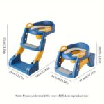 ⁦Potty Training Seat, Adjustable Toilet Potty Chair With Sturdy Non-Slip Step Stool Ladder, Handles And Splash Guard⁩ - الصورة ⁦3⁩