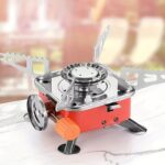 ⁦Portable Stainless Steel Camping Gas Stove with Electric Ignition - Windproof, Sturdy Support for Outdoor Hiking And Picnics.⁩ - الصورة ⁦2⁩