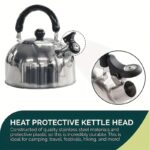 Tea Kettle, Stovetop kettle, Hot tea, Silvery kettle, stainless steel kettle, induction cooker, gas stove universal kettle, household teapot, commercial large capacity kettle, stove tea maker, durable kitchenware - Image 5