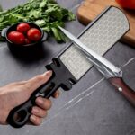 5-in-1 Diamond Knife Sharpener with 400/1000 Grit Tungsten Steel & Ceramic Double-Sided Whetstone - Multi-Tool for Kitchen Knives, Scissors, Cleavers - Lightweight Portable Design, Ergonomic Handle, Father’s Day Gift for Home & Outdoor Use - Image 2