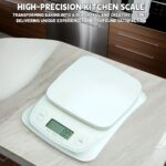 ⁦1pc 6kg/13oz Digital Kitchen Scale 0.1g Precision High Accuracy, Compact White Food Scale for Baking, Coffee, Jewelry - Battery-Powered with Large Display, Requires 2 AAA Batteries (Not Included), Baking Essentials, Sleek Design, Easytoread Display⁩ - الصورة ⁦2⁩