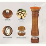 2pcs Wooden Salt and Pepper Grinder Set, Classic Manual Salt Mill with Refillable Pepper Grinder, Acrylic Viewing Window, Adjustable Coarseness - Perfect for Grilling, Picnics, Camping, Kitchen Accessories - Image 3