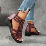 ⁦Elegant Women'S Strappy Sandals with Rhinestone Detailing, Lightweight Comfortable EVA Material, Open Toe Design with Ankle Strap, Summer Fashion Shoes|Elegant Strappy Sandals|EVA Construction, Strappy Sandals⁩ - الصورة ⁦2⁩