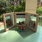Wooden Triptych Mirror Reggio Classroom Folding Acrylic Three-Sided Mirror Suitable for Light Table Light and Shadow Classroom Decoration Material - Image 3