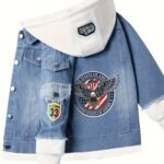 Cartoon Eagle Anime Hooded Denim Jacket for Truck Driver Cosplay, Denim Sweatshirt. - Image 11
