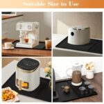 ⁦2-in-1 Silicone Coffee Bar Mat with Convex Edge - Black Countertop Protector for Espresso Machines & Dishwashers, 59.94cm x 39.88cm, Durable & Easy to Clean, Coffee Bar Accessories, Espresso Machine Mat | Modern Coffee Bar Mat | Durable Countertop Mat, Co⁩ - الصورة ⁦9⁩