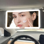 LED Lighted Makeup Mirror for Cars - Portable, USB Rechargeable, Lithium Battery, Polished Plastic Finish, Wall-Mountable, Ideal for Quick Touch-Ups, Compatible with All Vehicles, Car Mirror Hanging Accessory, Compact Mirror for Travel, Car Interior Mirro - Image 9
