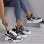 Women's Colorblock Casual Sneakers, Lace Up Comfy Soft Sole Platform Shoes, Lightweight Low-top Daily Shoes plus size - Image 4
