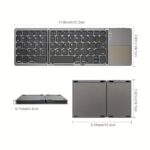 ZYY Portable Wireless Three-Fold Keyboard with Touchpad, Ultra-Thin Design, Rechargeable Lithium Polymer Battery 140mAh, USB Charging, Compatible with Android, iOS, Windows, Mac, with Type-C Charging Port, for Office and Travel - Image 5