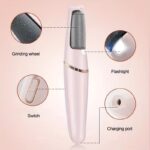 USB Rechargeable Electric Foot Pedicure Tool - Sleek White with Golden Accents, Dual Roller Heads for Smooth Feet, Portable Dead Skin & Callus Remover, 500mAh Lithium Battery, Home Spa Experience, Foot Smoothing Tool|Ergonomic Design|LED Display Feature - Image 7