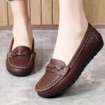 2025 Spring/Autumn Women's Slip-On Casual Shoes - Breathable Synthetic Cover Low-Top Sneakers with TPR Sole, Comfortable Round Toe & Decorative Bow Detail for Summer Casual Attire, Summer Shoes | Slipon Shoes | Synthetic Cover Shoes - Image 2