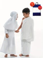 Boy's 2pcs Ihram Towels, White Islamic Towel, One-size Fit, Comes With Free Gift - Random Color Bag - Image 2