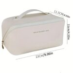 ⁦Large Capacity Artificial Leather Travel Organizer - Portable Cosmetic Case with Compartments, Ideal for Mother-Daughter, Perfect for Toiletry Storage, Ideal Gift for New Year, Valentine'S Day, Mother'S Day⁩ - الصورة ⁦4⁩