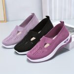 ⁦Women'S Breathable Mesh Slip-On Sneakers - Casual Comfort Walking Shoes, Solid Brown, All-Season Use, Low Top, Simple Toe Design, Lightweight Flat Outdoor Shoes, Comfortable Walking Shoes | Elegant Slipon Sneakers | Breathable Upper⁩ - الصورة ⁦10⁩