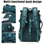 ⁦1pc Waterproof 43.94cm Business Laptop Backpack with Shoe Compartment, Large Capacity Travel Rucksack for Hiking & Camping, Multiple Compartments & Padded Sleeves, Fits College Students & Women's Work Carry-On, Teal Green, Organized Storage Design | Highq⁩ - الصورة ⁦12⁩