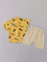 Toddler Summer Feather Print Shirt Shorts Set, for Outdoor - Image 8