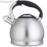 One Piece of Easyworkz Whistling Tea Kettle, Food Grade Stainless Steel Stovetop Kettle with Loud Whistle, Wide Mouth Lid, and Capsule Base for Gas, Induction, and Electric Cooktops, Perfect for Tea & Coffee - Image 4