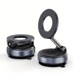 ⁦K007 Strong Magnetic Car Phone Holder - Foldable, 360° Adjustable Vacuum Mount with Multi-Angle Adjustment, Waterproof Aluminum Alloy Design for Secure and Stable Phone Holding, Universal Car Mount|Modern Car Accessory|Adjustable Phone Holder⁩ - الصورة ⁦4⁩