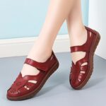 Genuine Leather Sandals For Women, Soft Sole Comfort, Cut-Out Design, Casual Footwear, Breathable Shoe - Image 8