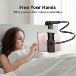 ⁦360-Degree Rotatable Tablet and Phone Stand with Flexible Gooseneck Clip Arm - Ideal for Watching in Bed and on a Table, Freeing Up Your Hands, Bedside Table Accessory | Modern Table Accessory | Adjustable Arm⁩ - الصورة ⁦2⁩