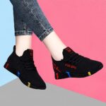 ⁦Women's Breathable Low-Top Sneakers - Camouflage Print Lace-Up Casual Shoes with Cushioned PVC Sole, All-Season Comfort for Casual Attire, Ladies Sneakers, Durable Traction Footwear⁩ - الصورة ⁦2⁩