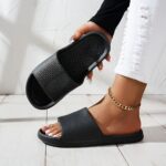 ⁦Women's Pink EVA Slide Sandals - Thick Sole, Non-Slip, Open Toe, Ribbed Texture for Beach & Indoor/Outdoor Use, Summer Sandals⁩ - الصورة ⁦14⁩