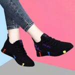 ⁦Women's Breathable Low-Top Sneakers - Camouflage Print Lace-Up Casual Shoes with Cushioned PVC Sole, All-Season Comfort for Casual Attire, Ladies Sneakers, Durable Traction Footwear⁩ - الصورة ⁦5⁩