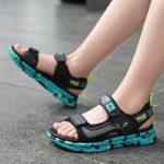 ⁦Boys Trendy Camouflage Open Toe Platform Strap Sandals, Lightweight Soft Sole Non-slip Sandals For Spring And Summer⁩ - الصورة ⁦6⁩