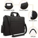 ⁦TECOOL 14 15 17 Inch Large Capacity Multifunctional Portable Shoulder Computer Storage Bag, Accommodate Laptop Bag, Business Office Document Bag, Protective Bag for Man or Woman, Easy to Carry on, Black⁩ - الصورة ⁦2⁩