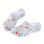 ⁦Ladies Hospital Work Shoes - Nurse's Cartoon Garden Shoes, Slip-On Work Shoes, Lightweight, All-Season, Plain Toe, EVA Material, Random Print, Made in Quanzhou⁩ - الصورة ⁦2⁩