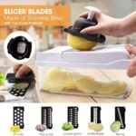 ⁦1 Set, 22in1/ 15in1, Vegetable Chopper, Multifunctional Fruit Slicer, Manual Food Grater, Vegetable Slicer, Cutter With Container, Onion Mincer Chopper, Household Potato Shredder, Kitchen Stuff, Kitchen Gadgets, Dorm Essentials Kitchen Accessories⁩ - الصورة ⁦3⁩