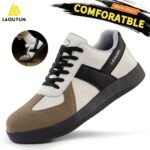 Women's Fashion Protective Shoes Work Casual Style Steel Toe Anti-Slip 4.0mm Kevlar Anti-Puncture Ultra Soft Sole All-Season Safety Footwear